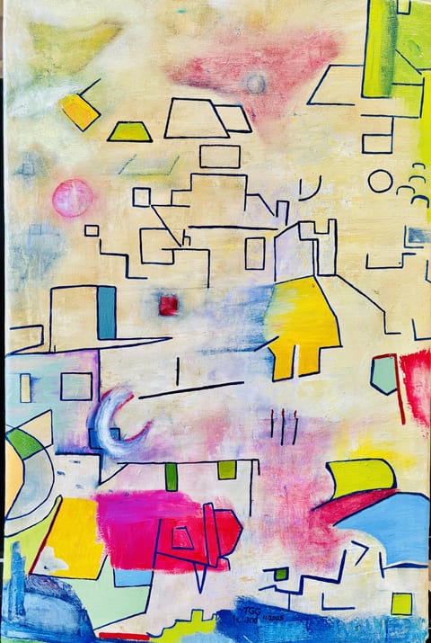 The Integrity of the Line by Kathy Leland, oil on canvas